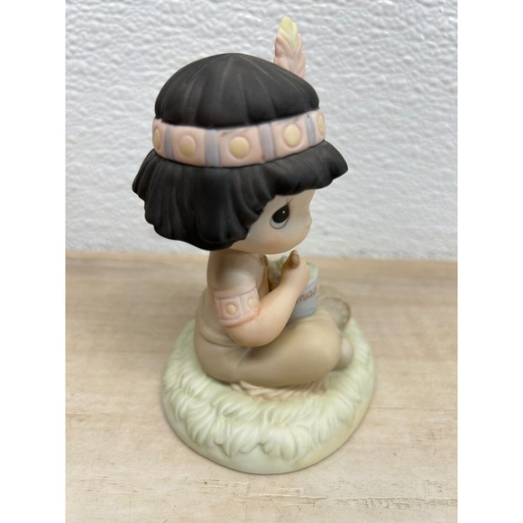 1991 Enesco Precious Moments "Lord Keep In Teepee Top Shape" Porcelain Figurine - Picture 4 of 12